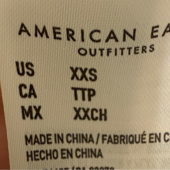 VINTAGE American Eagle Light Blue Acrylic Sweater Metallic Cropped Y2K 90s Vamp - Picture 6 of 6